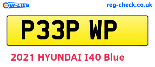 P33PWP are the vehicle registration plates.