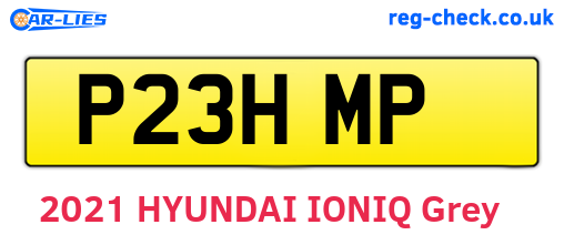 P23HMP are the vehicle registration plates.