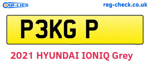 P3KGP are the vehicle registration plates.