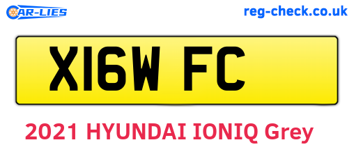 X16WFC are the vehicle registration plates.