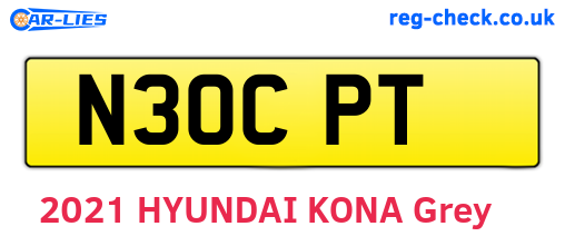 N30CPT are the vehicle registration plates.
