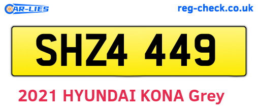 SHZ4449 are the vehicle registration plates.