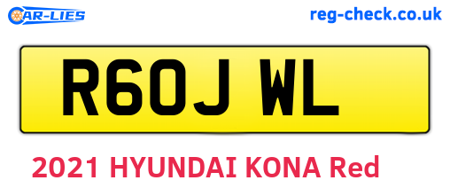 R60JWL are the vehicle registration plates.