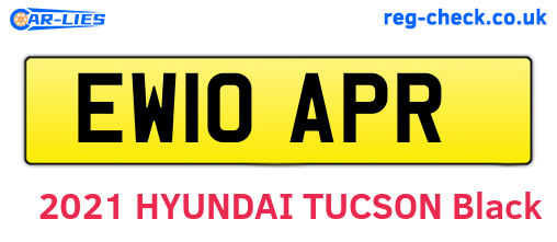 EW10APR are the vehicle registration plates.