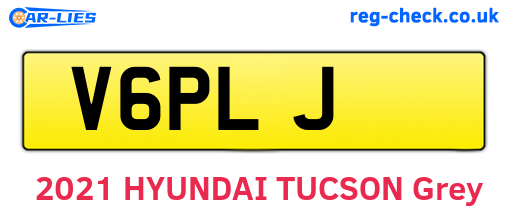 V6PLJ are the vehicle registration plates.