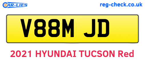 V88MJD are the vehicle registration plates.