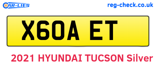 X60AET are the vehicle registration plates.