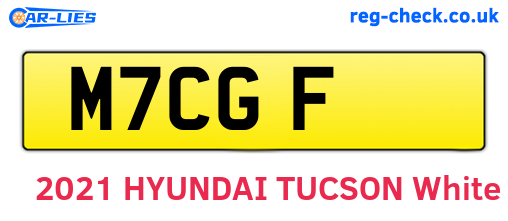 M7CGF are the vehicle registration plates.
