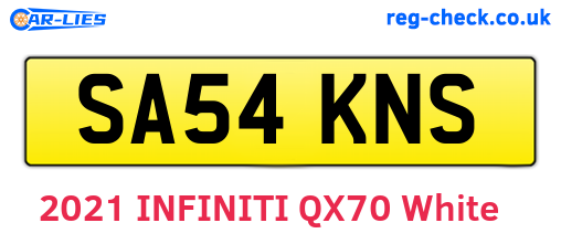 SA54KNS are the vehicle registration plates.