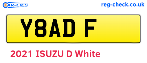 Y8ADF are the vehicle registration plates.