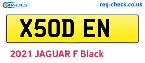 X50DEN are the vehicle registration plates.