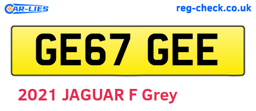 GE67GEE are the vehicle registration plates.