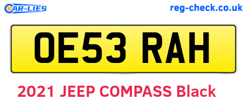 OE53RAH are the vehicle registration plates.