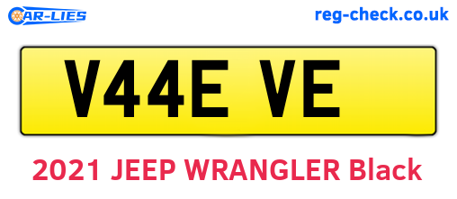 V44EVE are the vehicle registration plates.