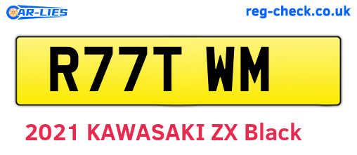 R77TWM are the vehicle registration plates.