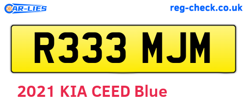 R333MJM are the vehicle registration plates.