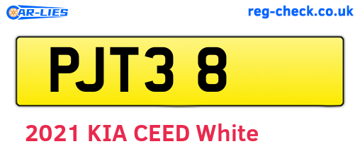 PJT38 are the vehicle registration plates.
