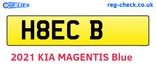 H8ECB are the vehicle registration plates.
