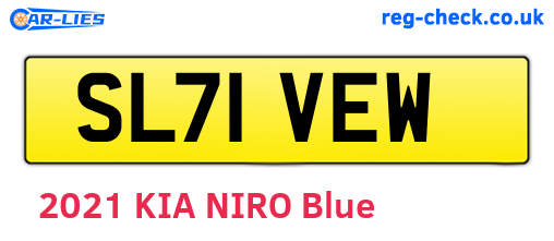 SL71VEW are the vehicle registration plates.