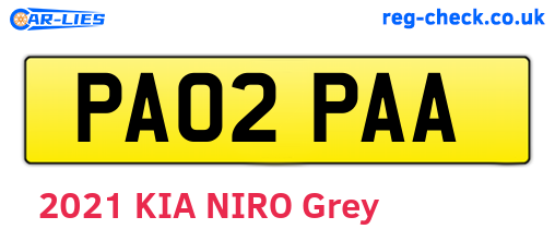 PA02PAA are the vehicle registration plates.