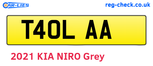 T40LAA are the vehicle registration plates.