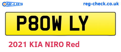 P80WLY are the vehicle registration plates.