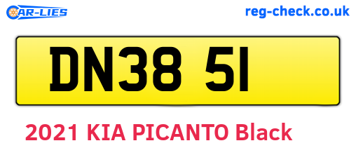 DN3851 are the vehicle registration plates.