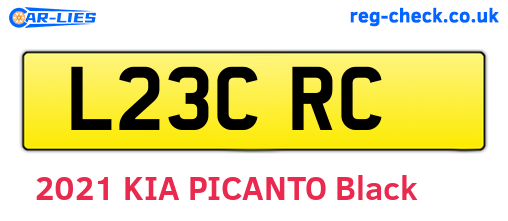 L23CRC are the vehicle registration plates.