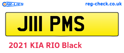 J111PMS are the vehicle registration plates.