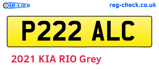 P222ALC are the vehicle registration plates.