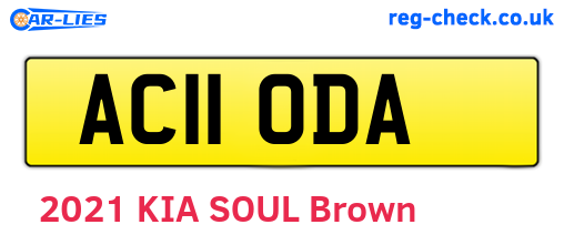 AC11ODA are the vehicle registration plates.