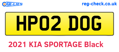 HP02DOG are the vehicle registration plates.