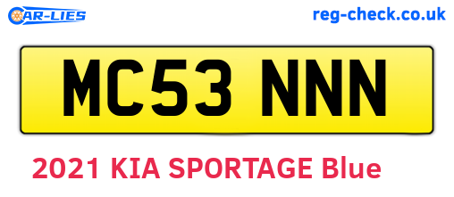 MC53NNN are the vehicle registration plates.