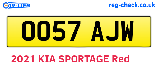 OO57AJW are the vehicle registration plates.