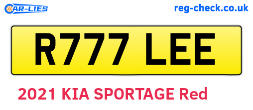 R777LEE are the vehicle registration plates.