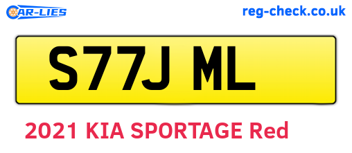 S77JML are the vehicle registration plates.
