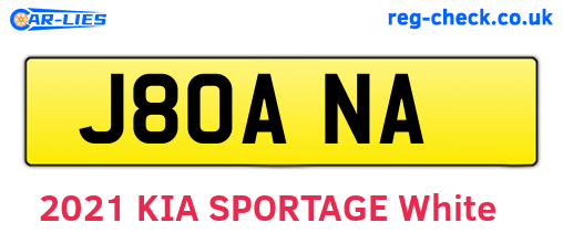 J80ANA are the vehicle registration plates.