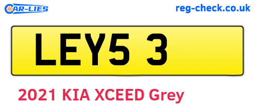 LEY53 are the vehicle registration plates.