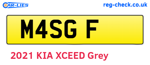 M4SGF are the vehicle registration plates.