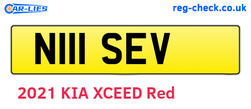 N111SEV are the vehicle registration plates.