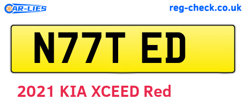 N77TED are the vehicle registration plates.