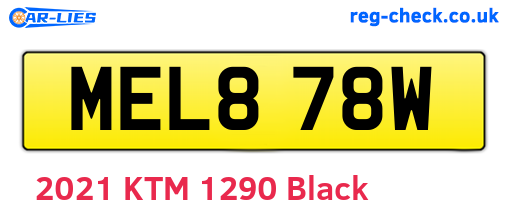 MEL878W are the vehicle registration plates.