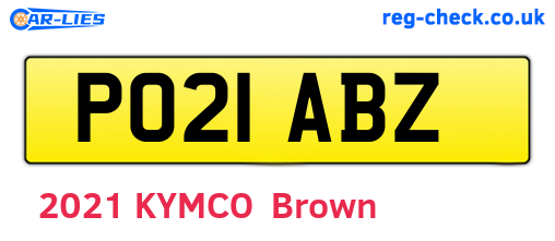 PO21ABZ are the vehicle registration plates.