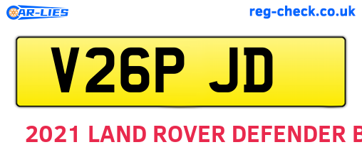 V26PJD are the vehicle registration plates.