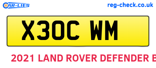 X30CWM are the vehicle registration plates.