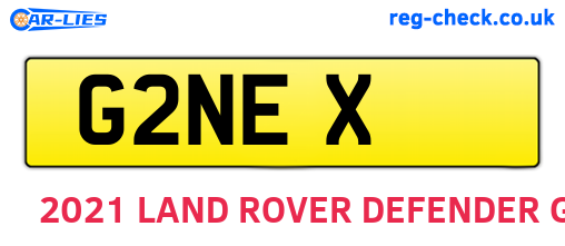 G2NEX are the vehicle registration plates.