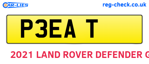 P3EAT are the vehicle registration plates.