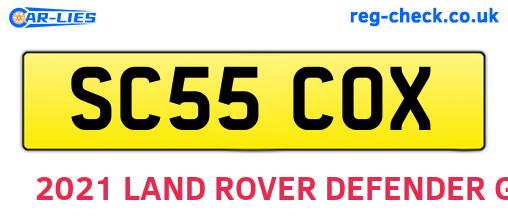 SC55COX are the vehicle registration plates.