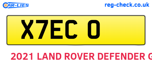 X7ECO are the vehicle registration plates.