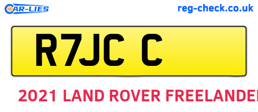 R7JCC are the vehicle registration plates.